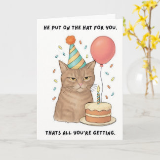 Funny Unimpressed Cat Birthday Card
