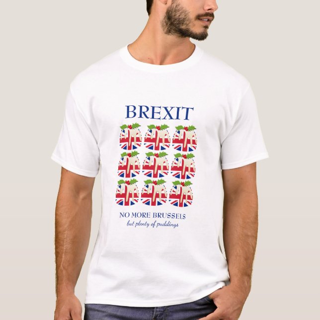 Funny | UNION JACK | Christmas Pudding | BREXIT T-Shirt (Front)