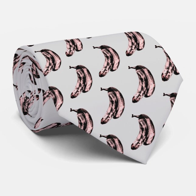 Funny Unique Banana Pattern Neck Tie (Rolled)