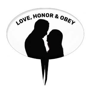 FUNNY UNIQUE WEDDING CAKE TOPPERS LOVE HONOR OBEY