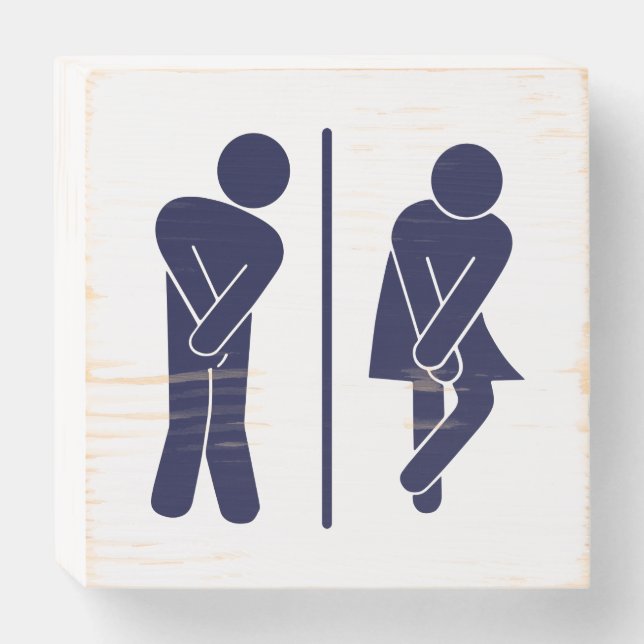 Funny Unisex Bathroom Sign (Front Horizontal)