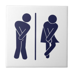 Funny Unisex Bathroom Sign Ceramic Tile
