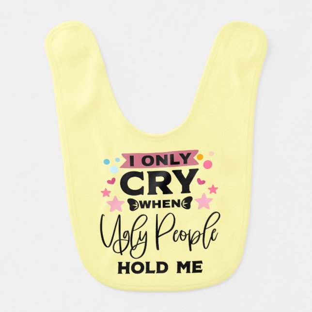 Funny unisex cry word art  baby bib (Front)