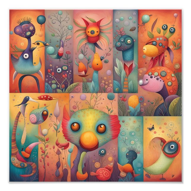 Funny unknown creatures photo print (Front)