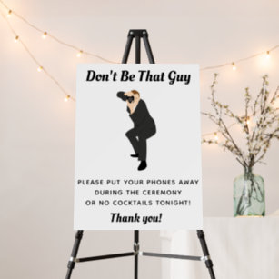 Funny Unplugged Ceremony Sign for Wedding