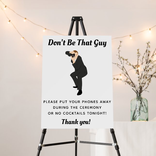Funny Unplugged Ceremony Sign for Wedding (In Situ (Stand))