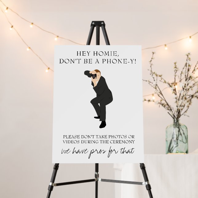 Funny Unplugged Ceremony Wedding Sign (In Situ (Stand))