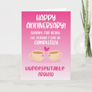 Funny Unpresentable Anniversary Card Husband Wife