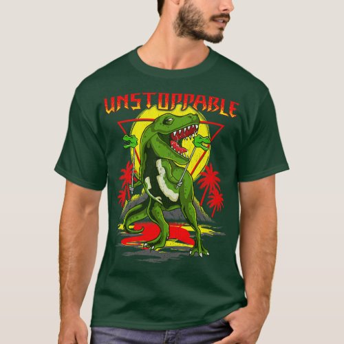 Funny Unstoppable TRex Short Dinosaur Arms Pun T_Shirt