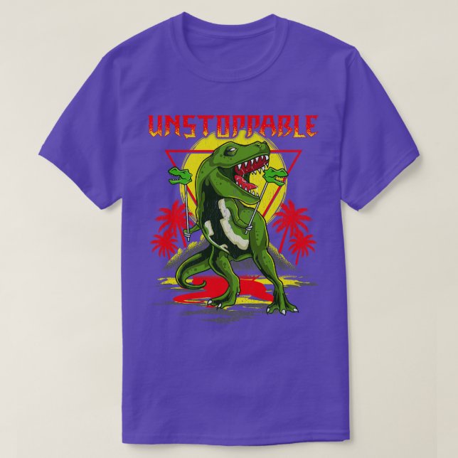 Funny Unstoppable TRex Short Dinosaur Arms Pun T-Shirt (Design Front)