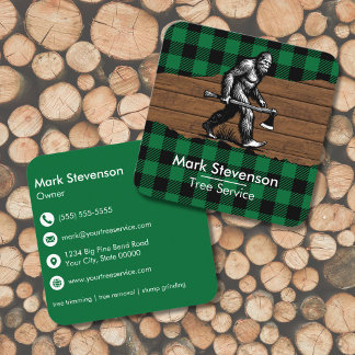Funny Unusual Sasquatch Bigfoot Green Square Business Card