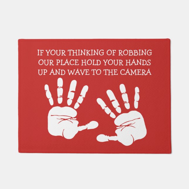 Funny Unwelcome Security Joke Floor Mats (Front)