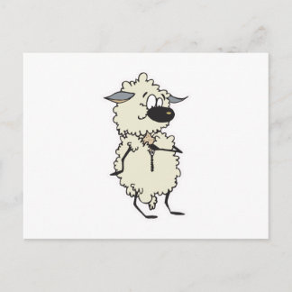 funny unzipping wool sheep postcard