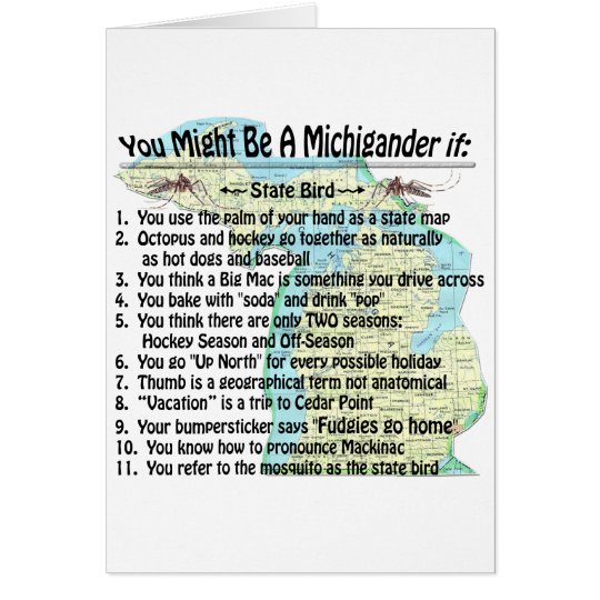 FUNNY Up North Yooper You Might Be Michigander If Card