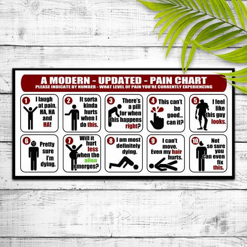 Funny Updated _ Pain Chart Poster