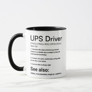 Funny UPS Driver Definition Mug Mail Carrier Humor