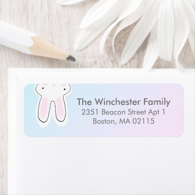 funny upside down Easter bunny pastel colors cute Label (Insitu)