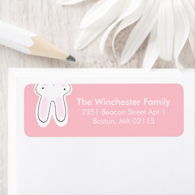 funny upside down Easter bunny pastel pink cute Label (Insitu)