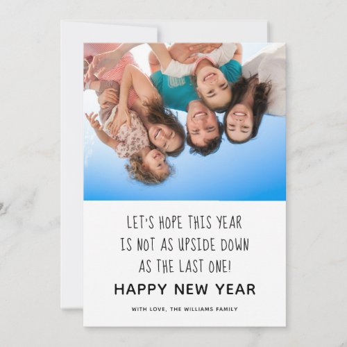 Funny Upside Down Happy New Year Card 