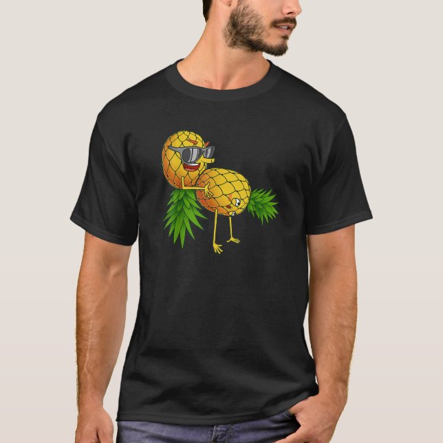Funny Upside Down Pineapple Swinger T-Shirt (Front)