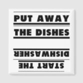 Clean-Dirty-Running dishwasher magnet (on white)