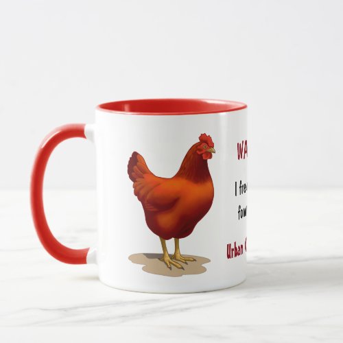 Funny Urban Chicken Farmer Red Hen Mug