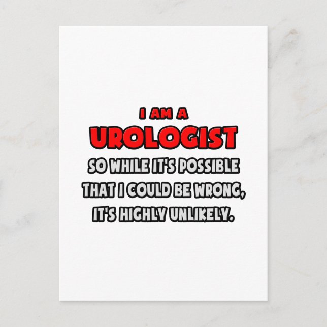 Funny Urologist .. Highly Unlikely Postcard (Front)
