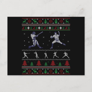 Funny US Basketball Ugly Christmas Sweater Postcard