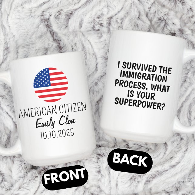 Funny US Citizenship gift Custom dual Citizenship  Coffee Mug (Creator Uploaded)