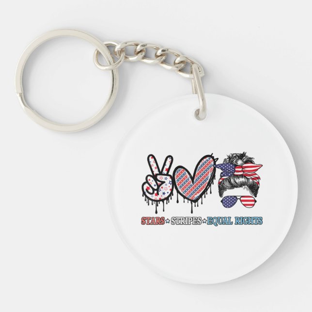 Funny US Flag Patriotic Keychain (Front)