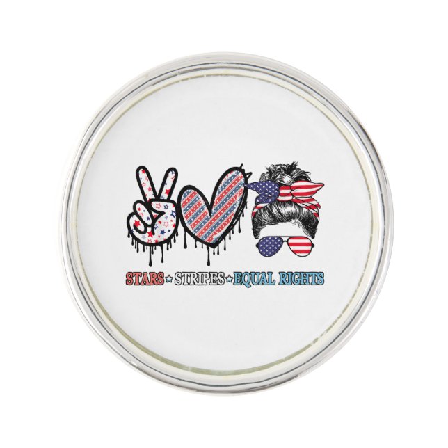 Funny US Flag Patriotic Lapel Pin (Front)