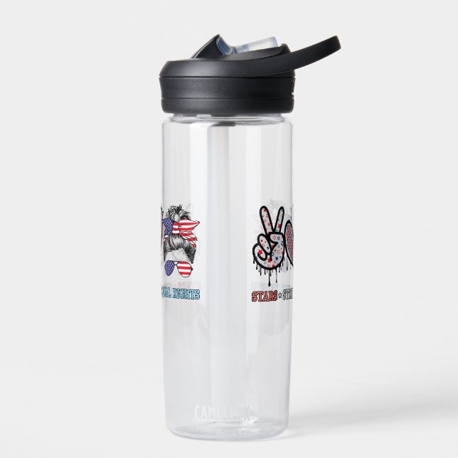 Funny US Flag Patriotic Water Bottle (Left)