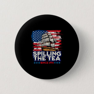 Funny Us History Teacher Boston Slling The Tea Sin Button