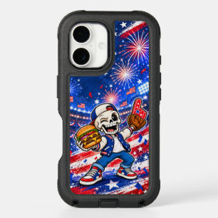 Funny USA Baseball Skeleton Phone Case – Patriotic