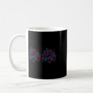 Funny Usa Fireworks Couple Just Here For The Firew Coffee Mug