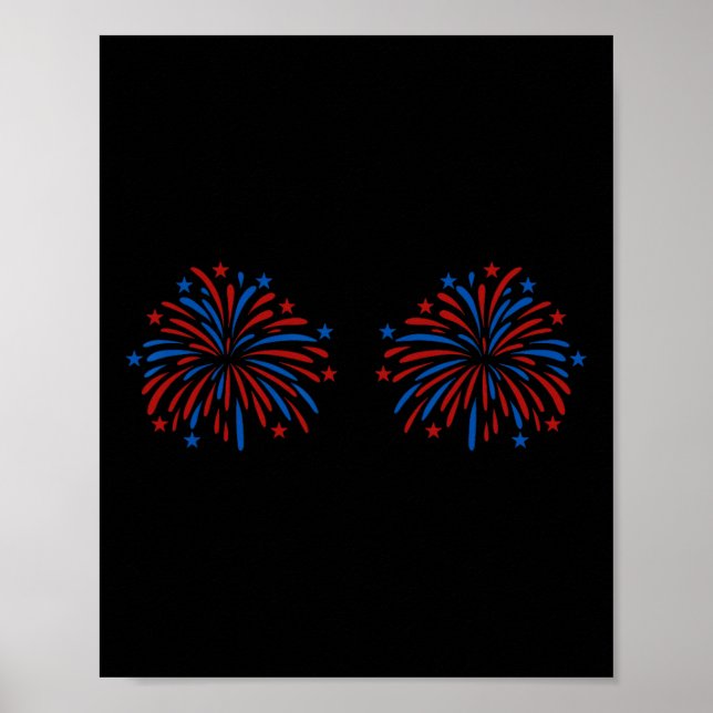 Funny Usa Fireworks Couple Just Here For The Firew Poster (Front)