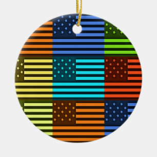 Funny USA Flag Ceramic Ornament