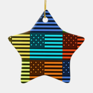 Funny USA Flag Ceramic Ornament