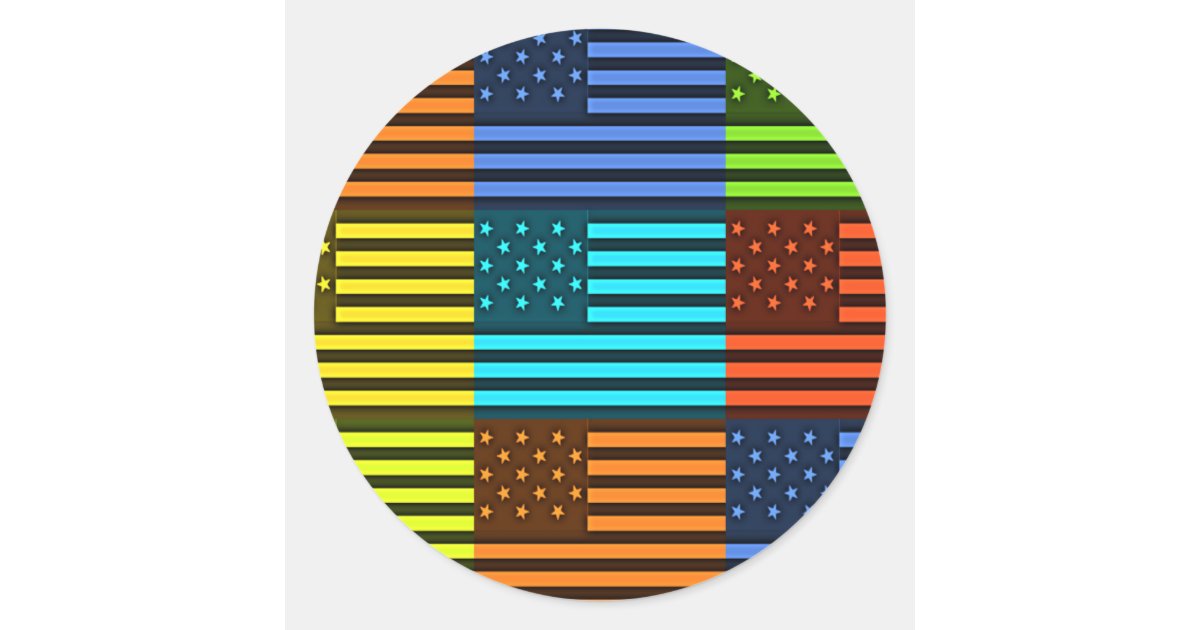 Funny USA Flag Classic Round Sticker Zazzle