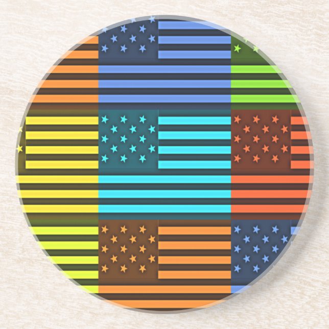 Funny USA Flag Drink Coaster (Front)