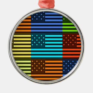 Funny USA Flag Metal Ornament