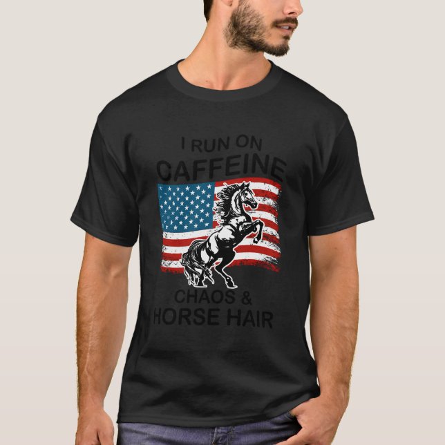Funny Usa Flag Pride Proud Horse Racing Lovers Own T-Shirt (Front)
