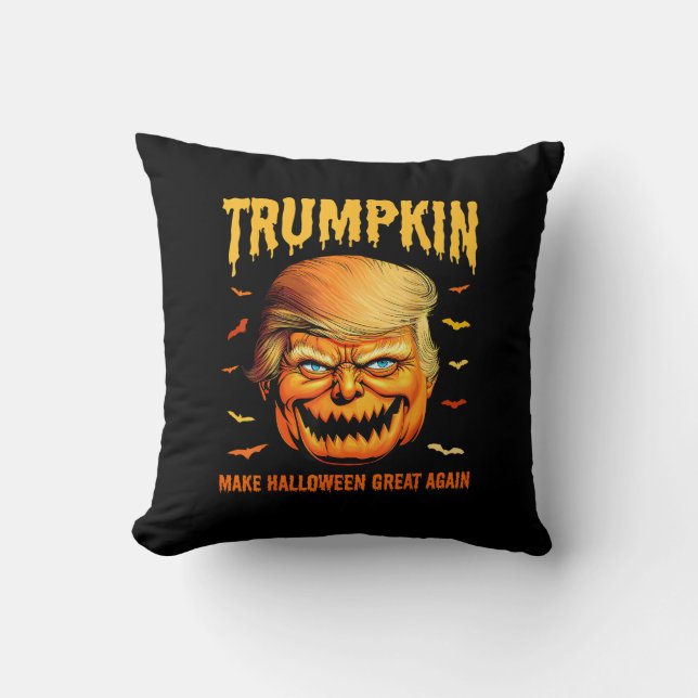 Funny Usa Pumpkin Trumpkin Make Halloween Great Ag Throw Pillow (Front)