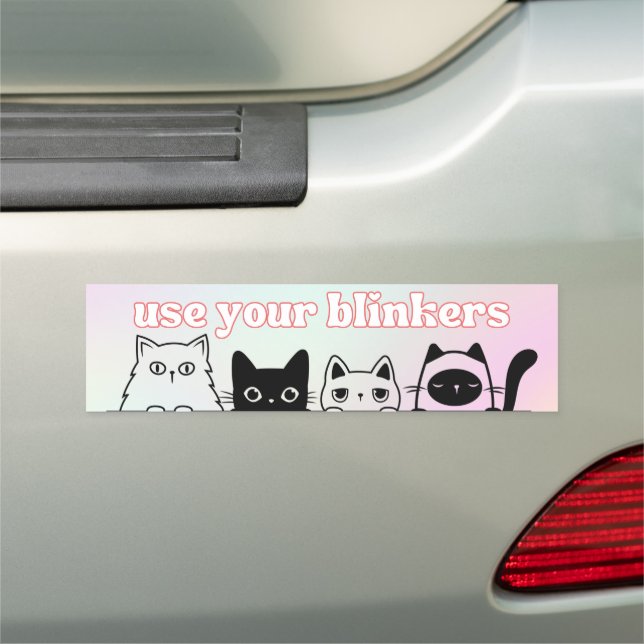 Funny Use your blinkers cat meme Car Magnet (In Situ)