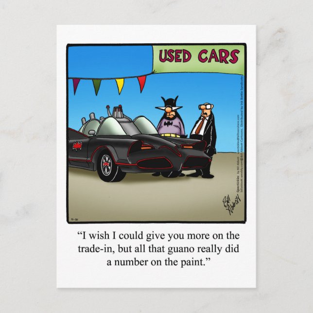 Funny Used Car Humor Postcard (Front)
