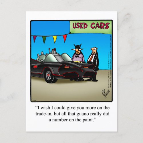 Funny Used Car Humor Postcard