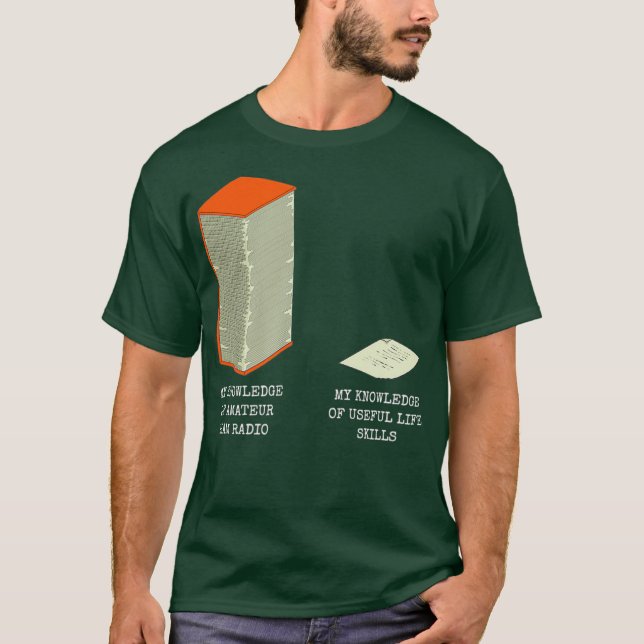 Funny Useless Knowledge Meme QRZ Amateur Ham T-Shirt (Front)