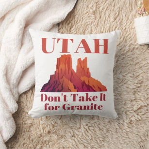 Funny Utah Red Rocks Geology Theme Pun Throw Pillow