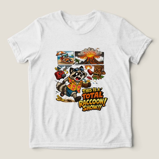 Funny Vacation Chaos Cartoon Design Tri-Blend Shirt (Design Front)