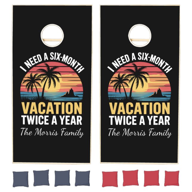 Funny Vacation Quote Retro Cornhole Set (Set)